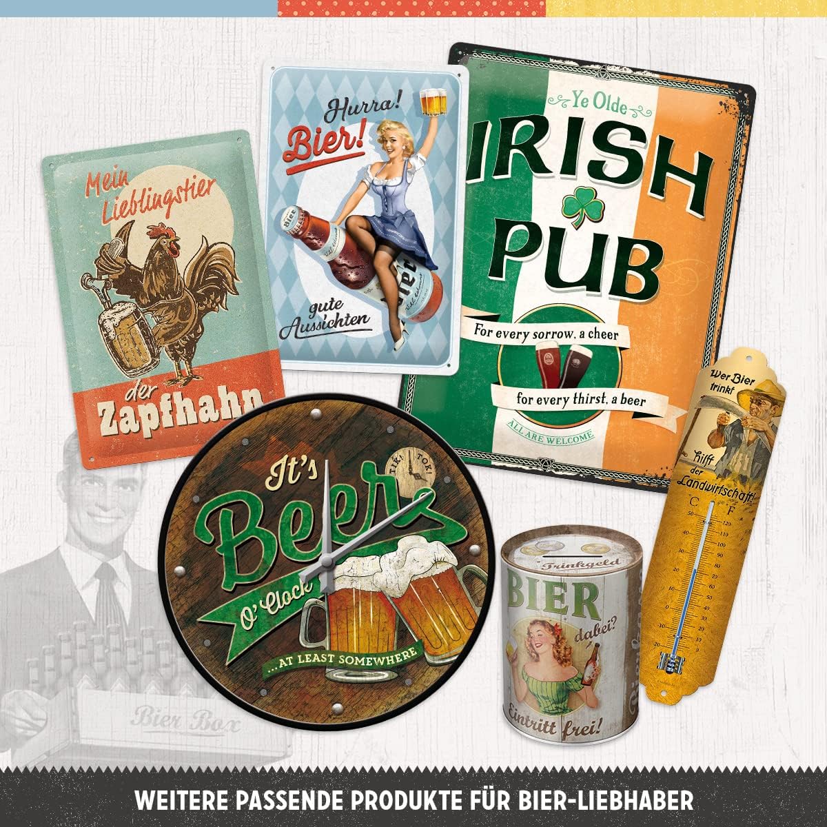 Thumbnail 2 de Nostalgic-Art Retro Tin Sign – The Best Beer is an Open One (20x30cm)