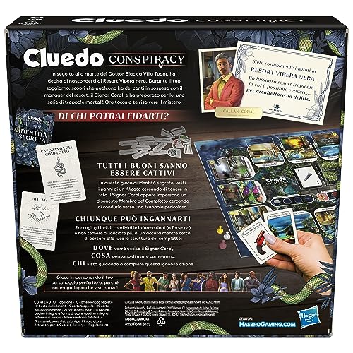 Detalle de Hasbro Gaming Cluedo Conspiracy – Gioco da Tavolo per 4‑10 giocatori (14+) con identità segrete e strategia