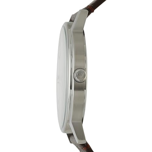 Thumbnail 2 de Emporio Armani AR11173 Men’s Watch — 41mm Silver Stainless Steel Case with Brown Leather Strap