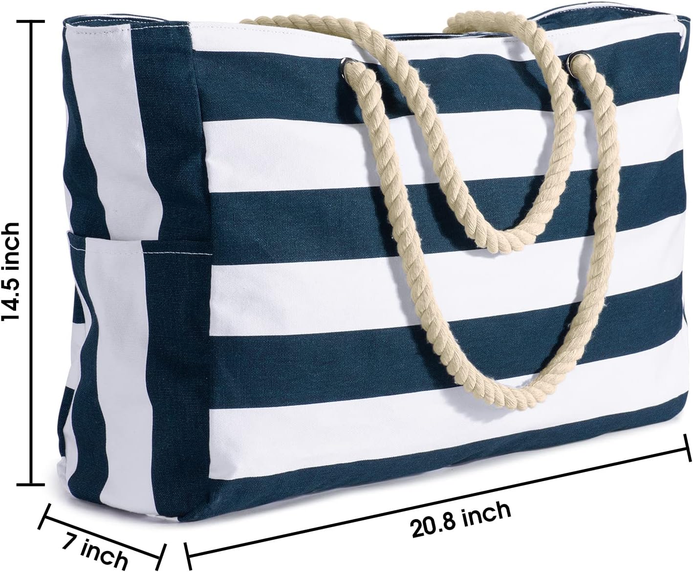 Thumbnail 5 de oscaurt Large Waterproof Beach Bag with Zip & Rope Handle – Extra Capacity Tote for Travel, Pool & Shopping