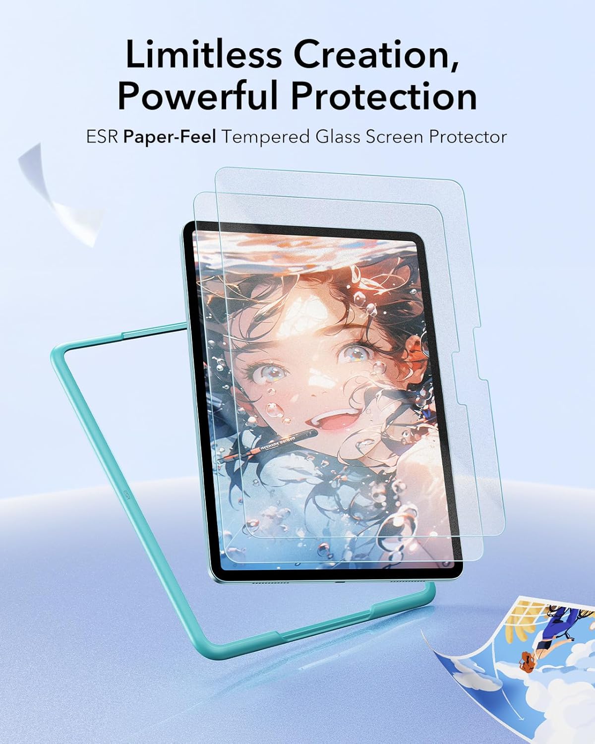 Thumbnail 2 de ESR 2 Pack Paper-Feel Screen Protector for iPad Air 11" (M4/M3/M2, 2026/2025/2024) with Matte Anti-Glare & Alignment Frame