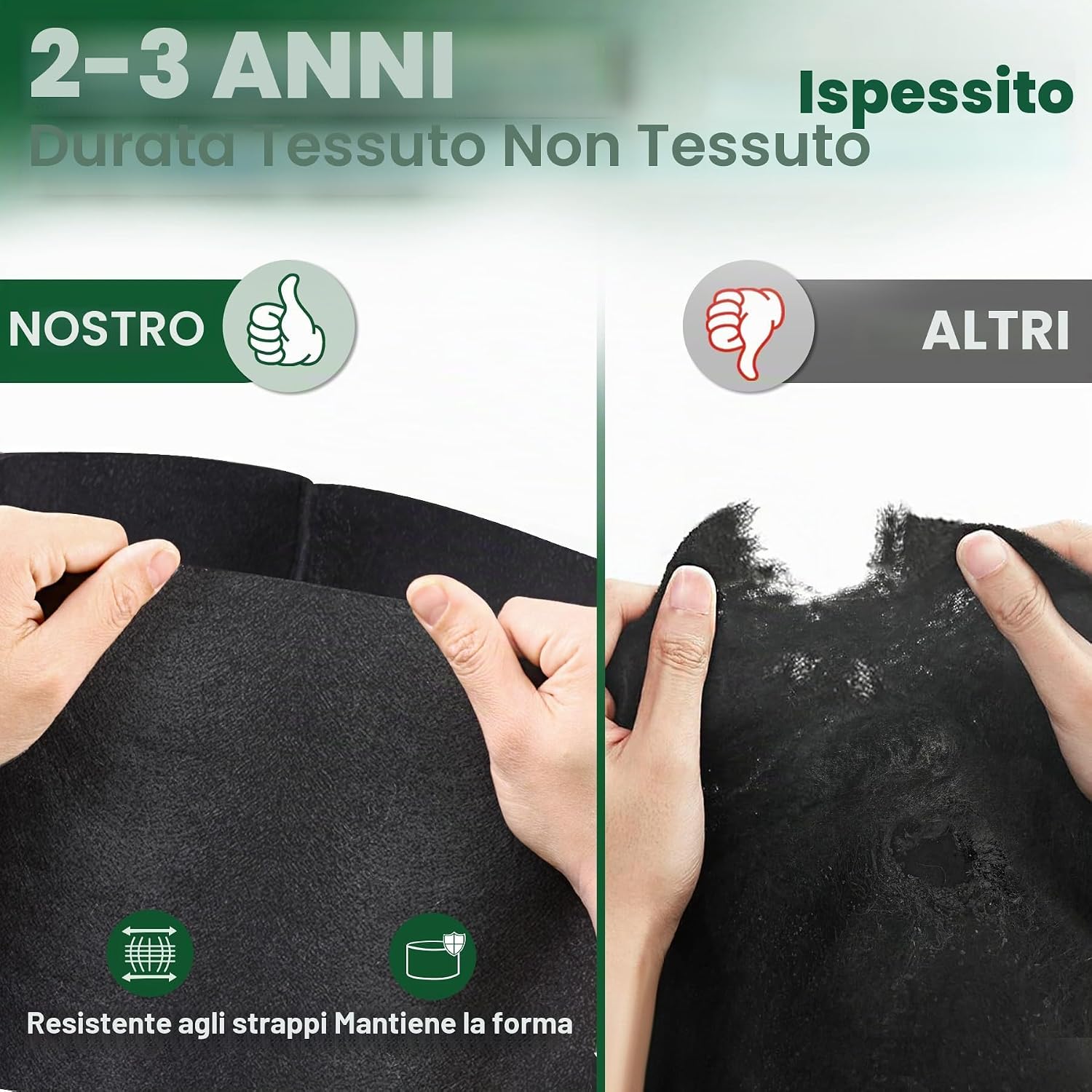 Thumbnail 4 de T4U Set 5 Grow Bag 56L: sacche per orto domestico per balcone e giardino, 5 pezzi