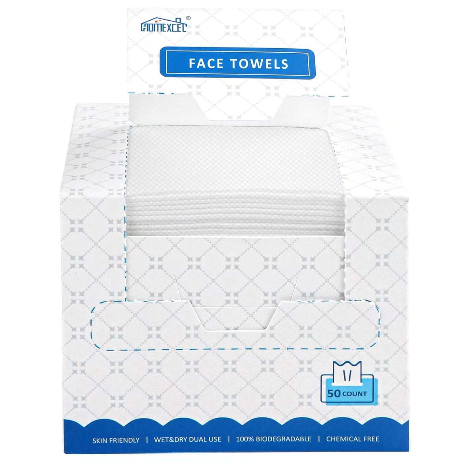HOMEXCEL Face Towelettes 50-count disposable wipes 🧻