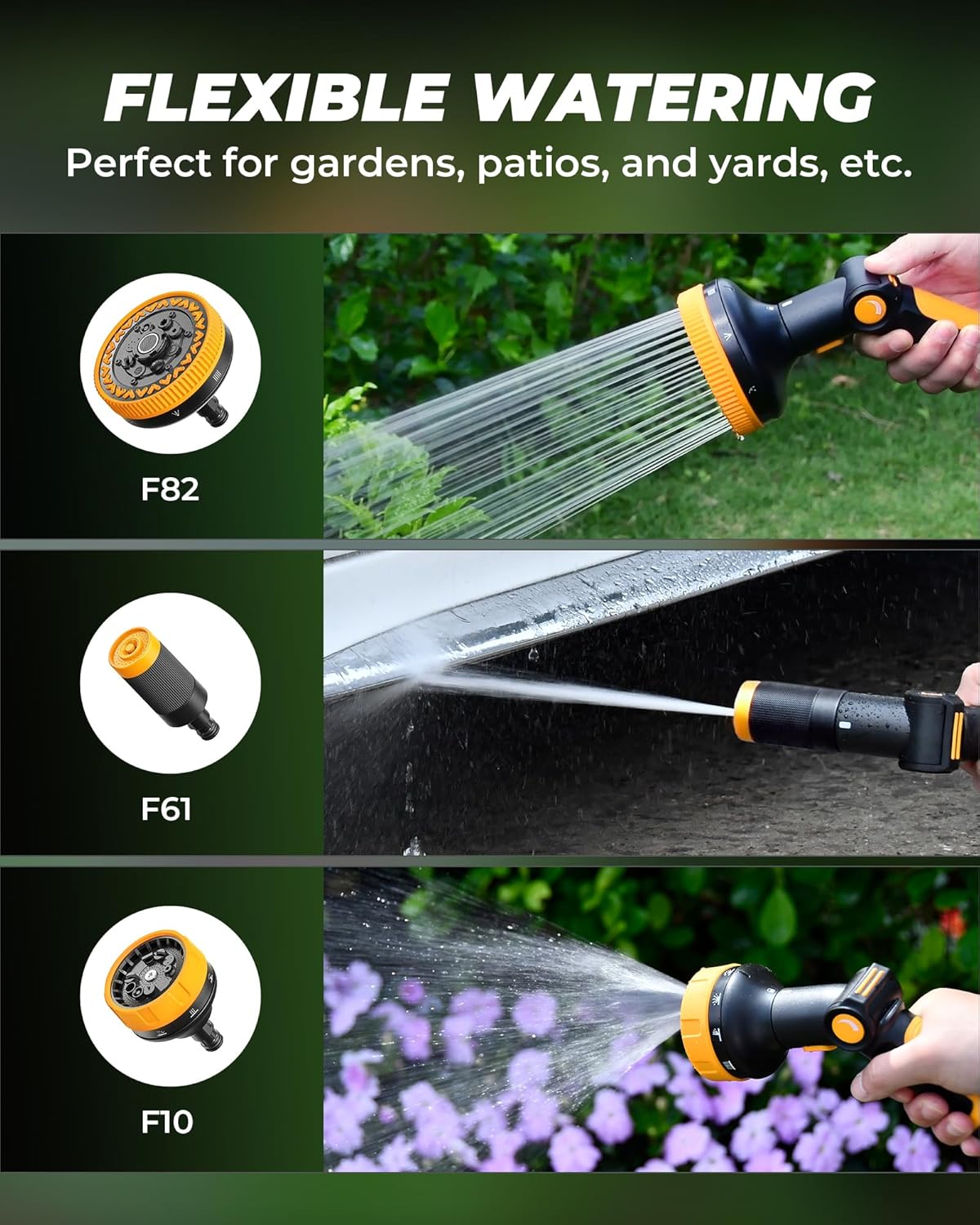 Thumbnail 2 de RAINPOINT Multi-Garden Hose Spray Gun with 3 Detachable Nozzles