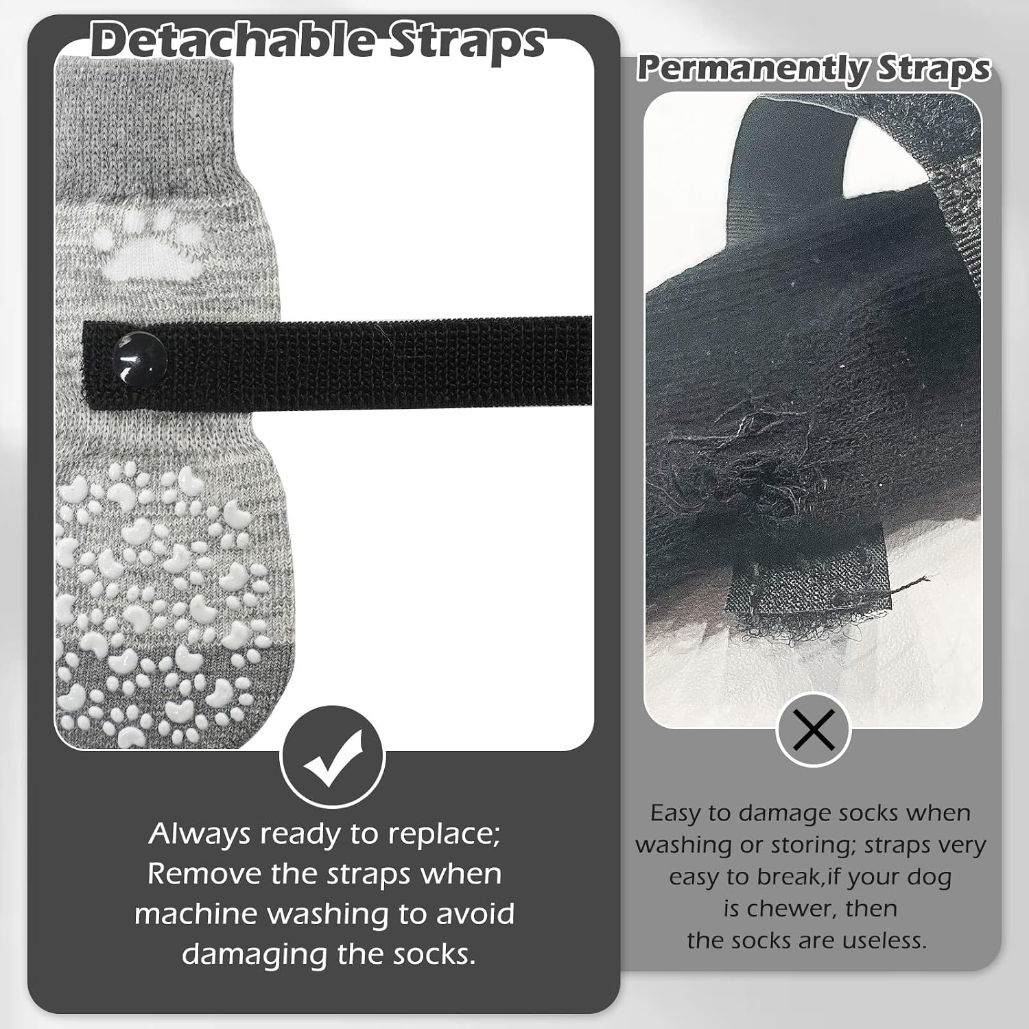 Detalle de EXPAWLORER Dog Socks with Grips – XL, Double-Sided Anti-Slip Paw Protectors