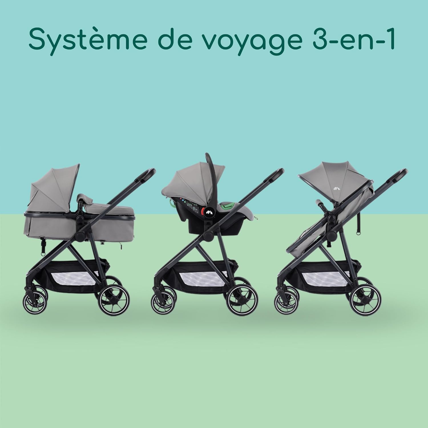 Thumbnail 2 de Bebeconfort Breeze Trio poussette 3‑en‑1 réversible 0‑22 kg 🚼
