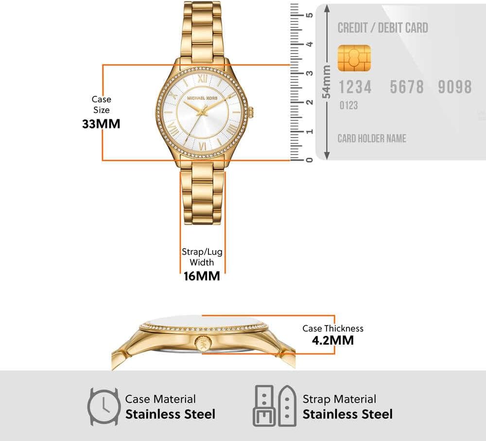 Thumbnail 5 de Michael Kors Lauryn da donna: Orologio quartz con cassa da 33 mm e cinturino in acciaio dorato