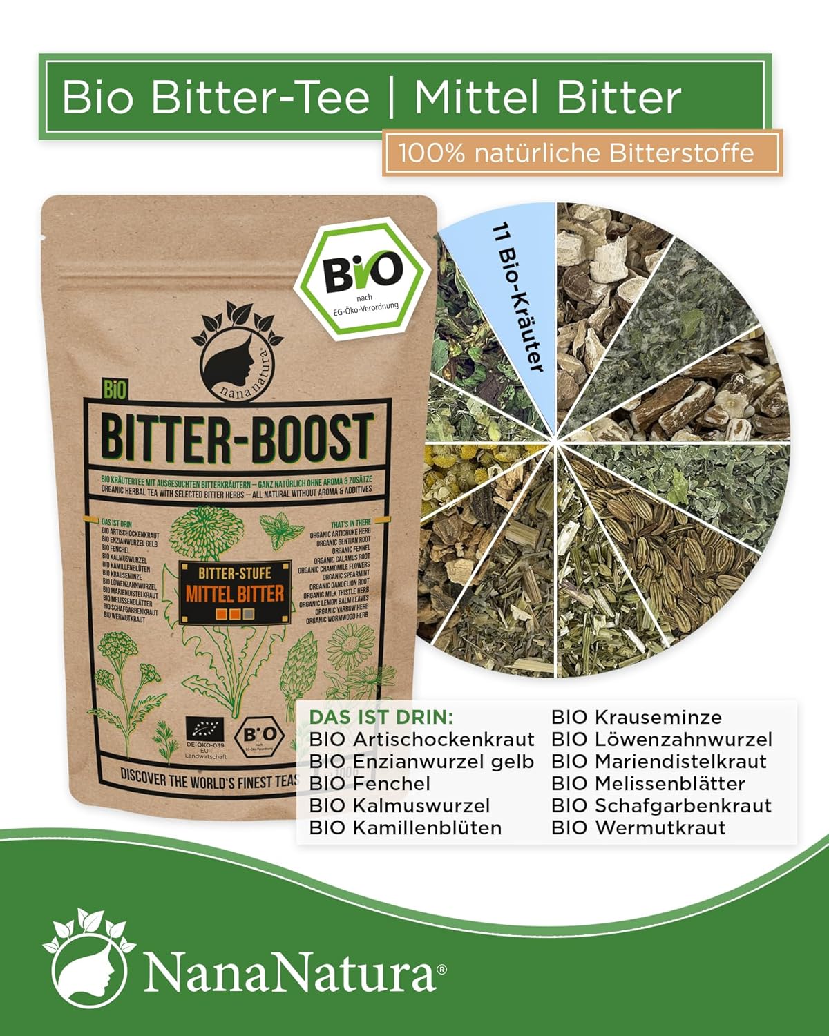 Detalle de NanaNatura's BIO Bittertee BITTER-BOOST 100g