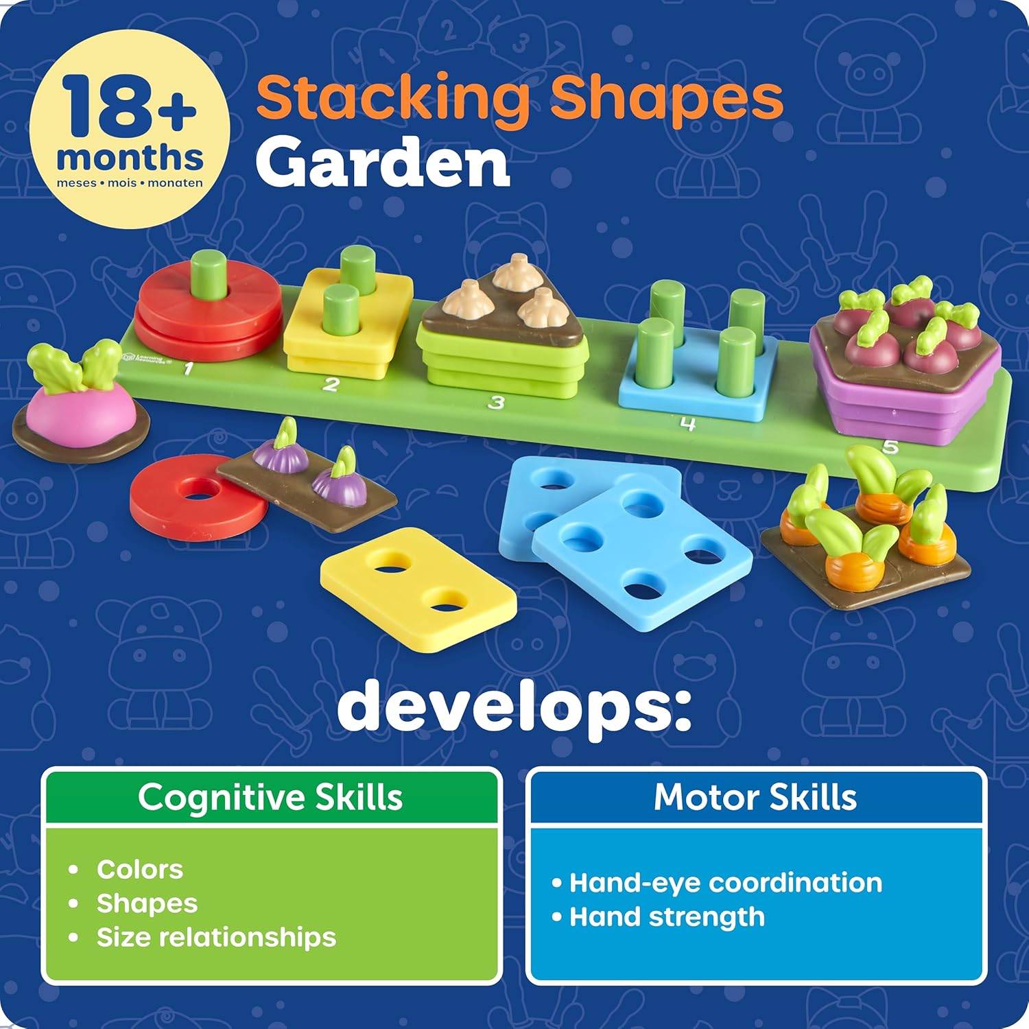Thumbnail 5 de Learning Resources Stacking Shapes Garden (21-piece) toddler stacking toy for shape recognition