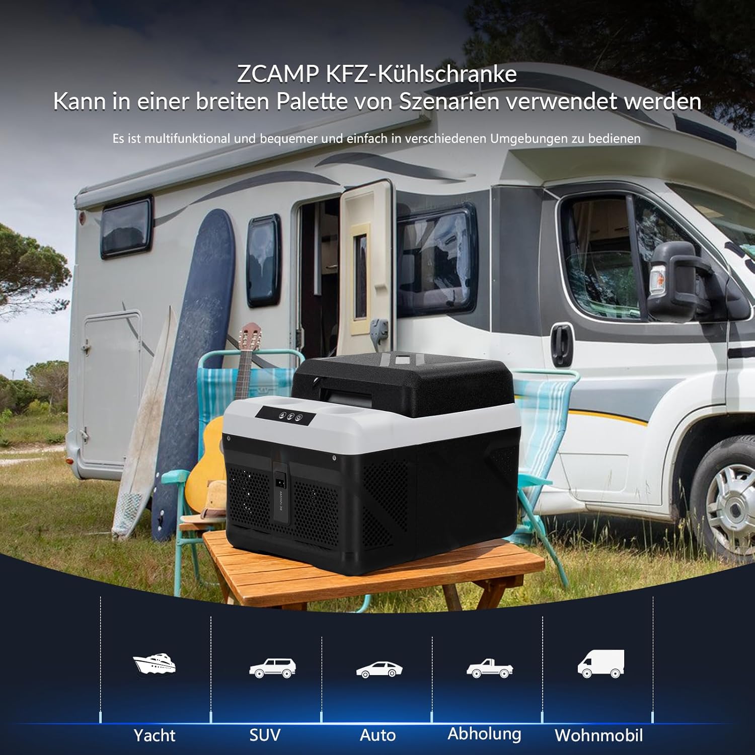 Detalle de zcamp KM12 12L Kompressor Kühlbox – kompakte Kühlung für Auto, Lkw und Boot