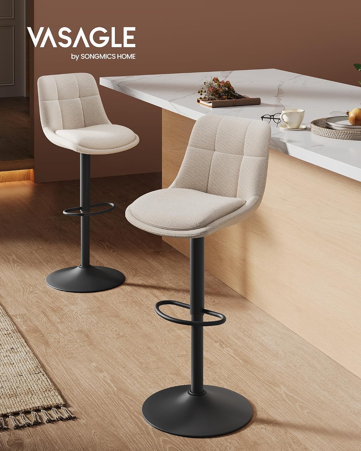 Detalle de VASAGLE LJB095K01 taburetes de bar 62–84 cm