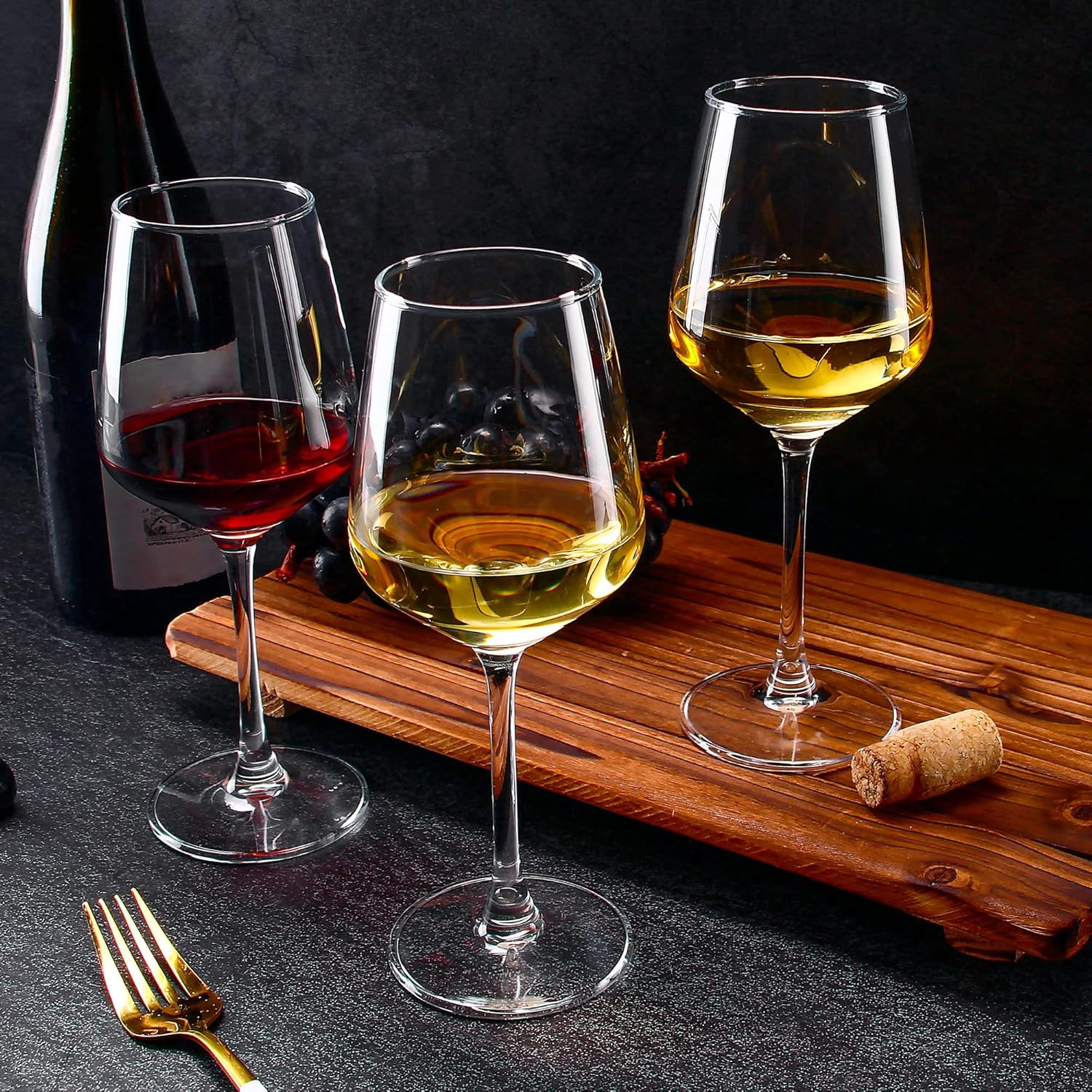 Detalle 2 de SHYRC Wine Glasses Set 12 oz clear stemware 🍷
