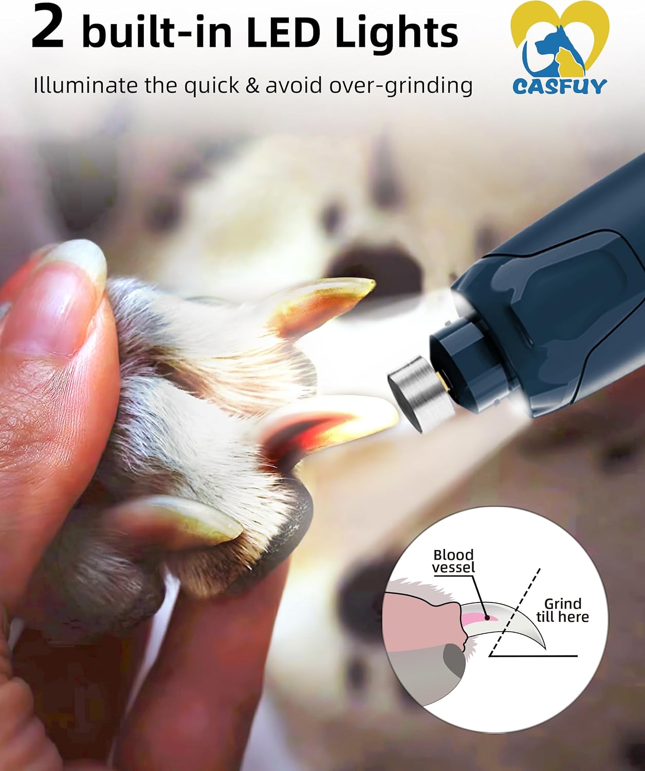 Detalle de Casfuy Dog Nail Grinder with 6 Speeds