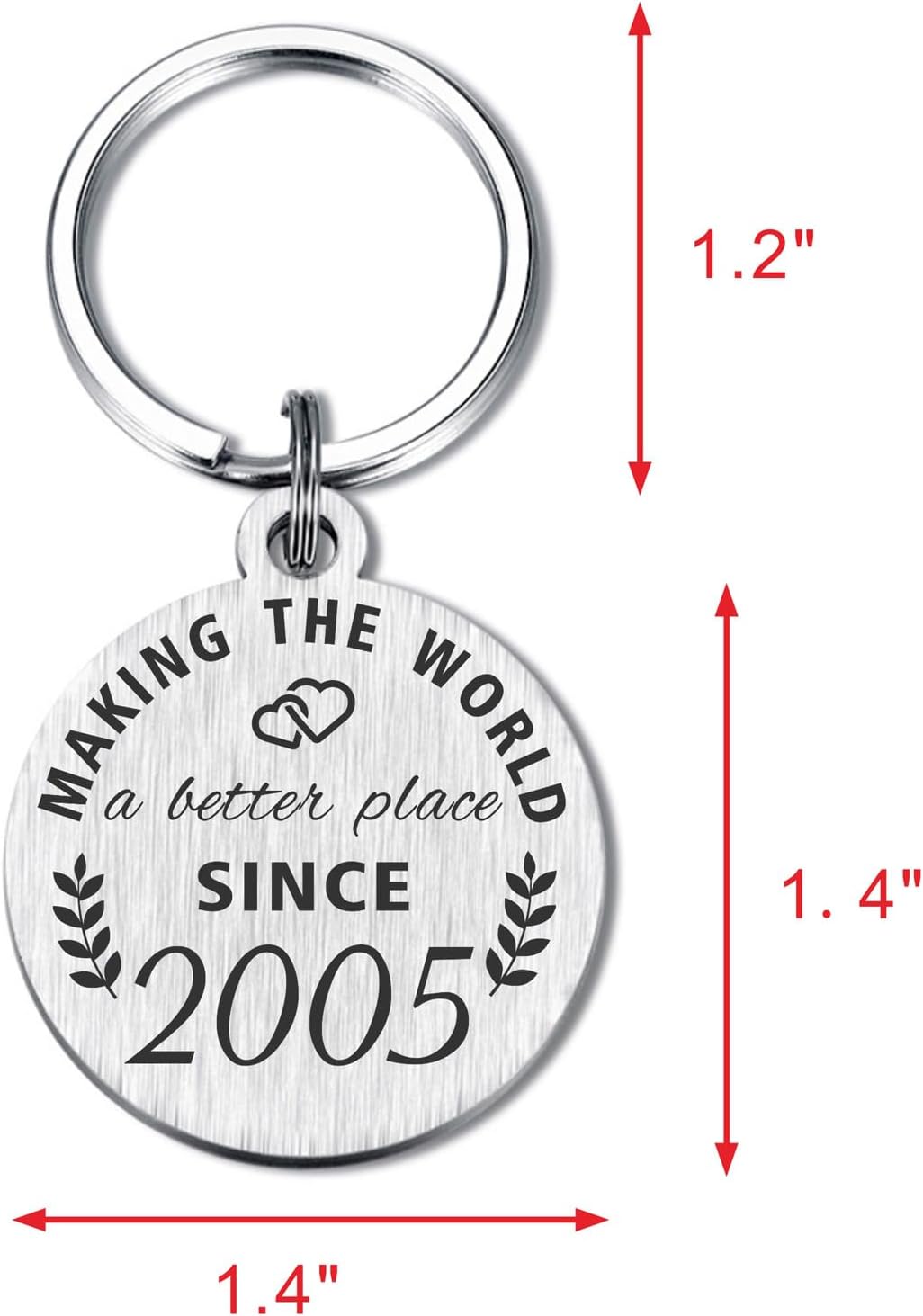 Thumbnail 1 de 21st Birthday keychain 2005, stainless steel