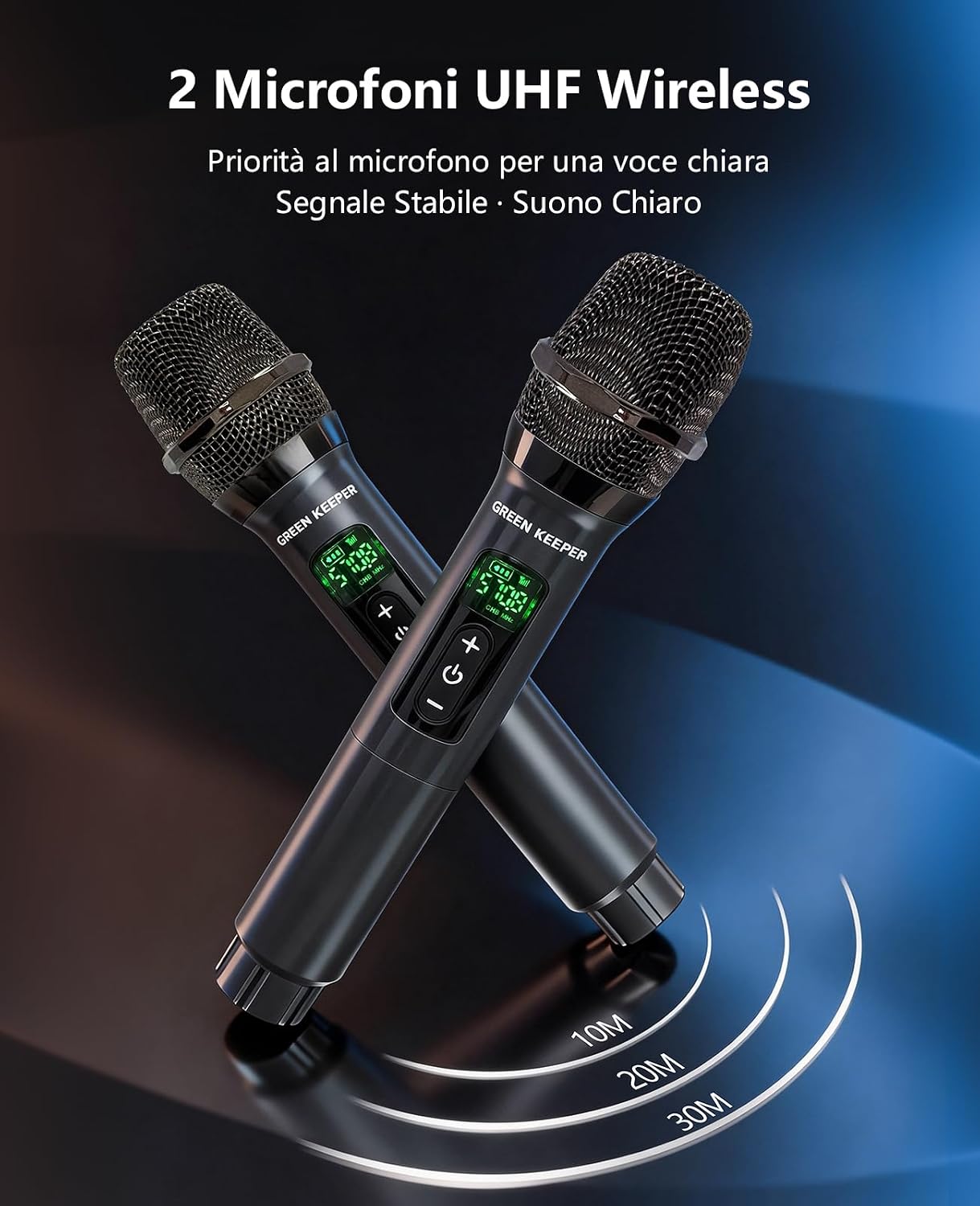 Detalle de GKD61 Cassa Karaoke 400W con 2 Microfoni UHF Wireless – Suono potente, portatile e versatile