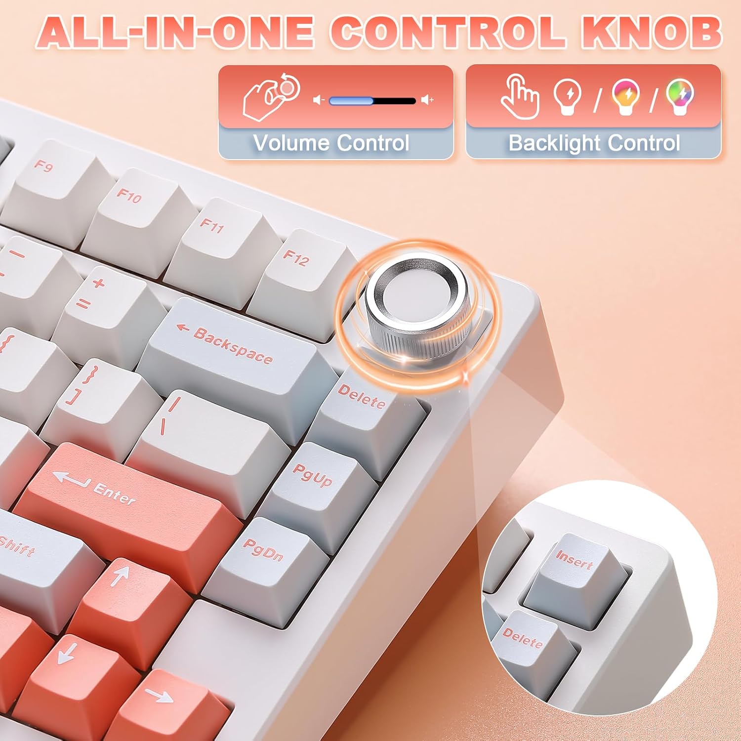 Thumbnail 4 de MIKIBY N75 V2 Mechanical Keyboard — 75% Layout with Knob, Tri-Mode Wireless & Gasket Design