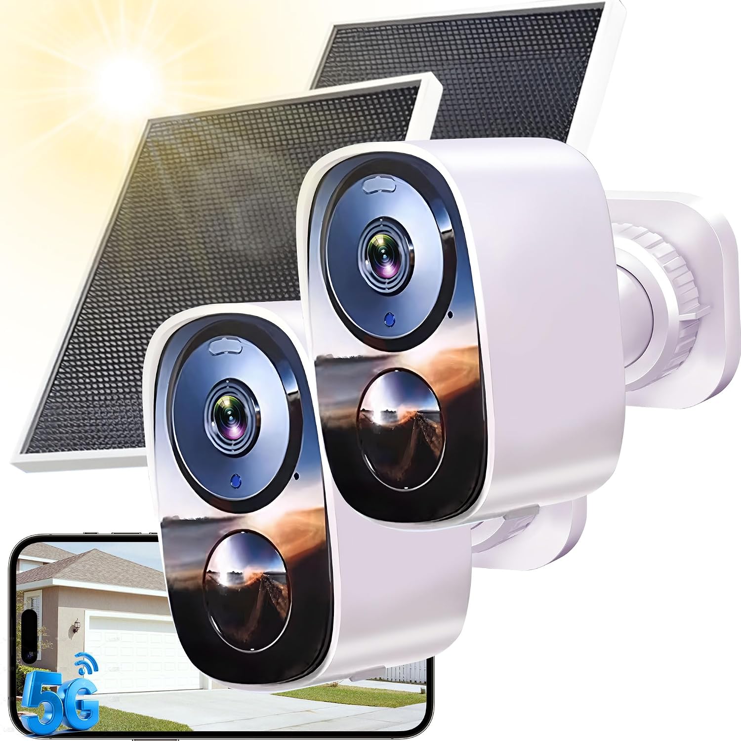 Detalle de 2K/3MP Überwachungskamera Außen Akku Solar – kabellos, mit kostenloser Cloud-Speicherung und Farb-Nachtsicht