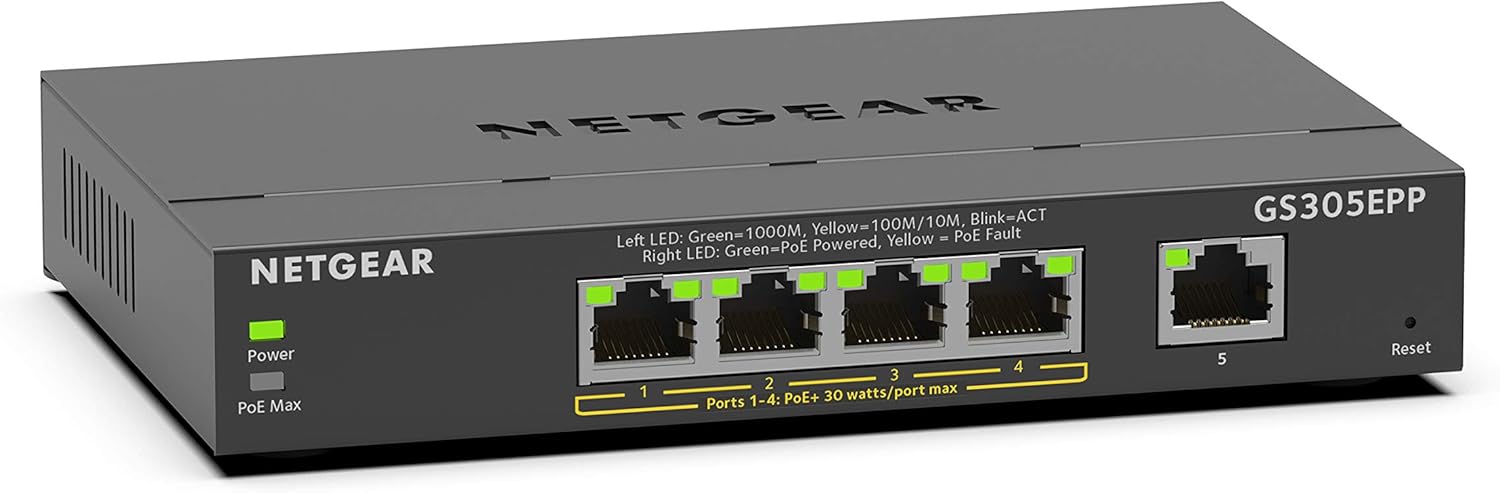 Thumbnail 6 de NETGEAR GS305PP: 5-Port PoE+ Gigabit unmanaged Switch mit 4 PoE+, kompakt und flexibel