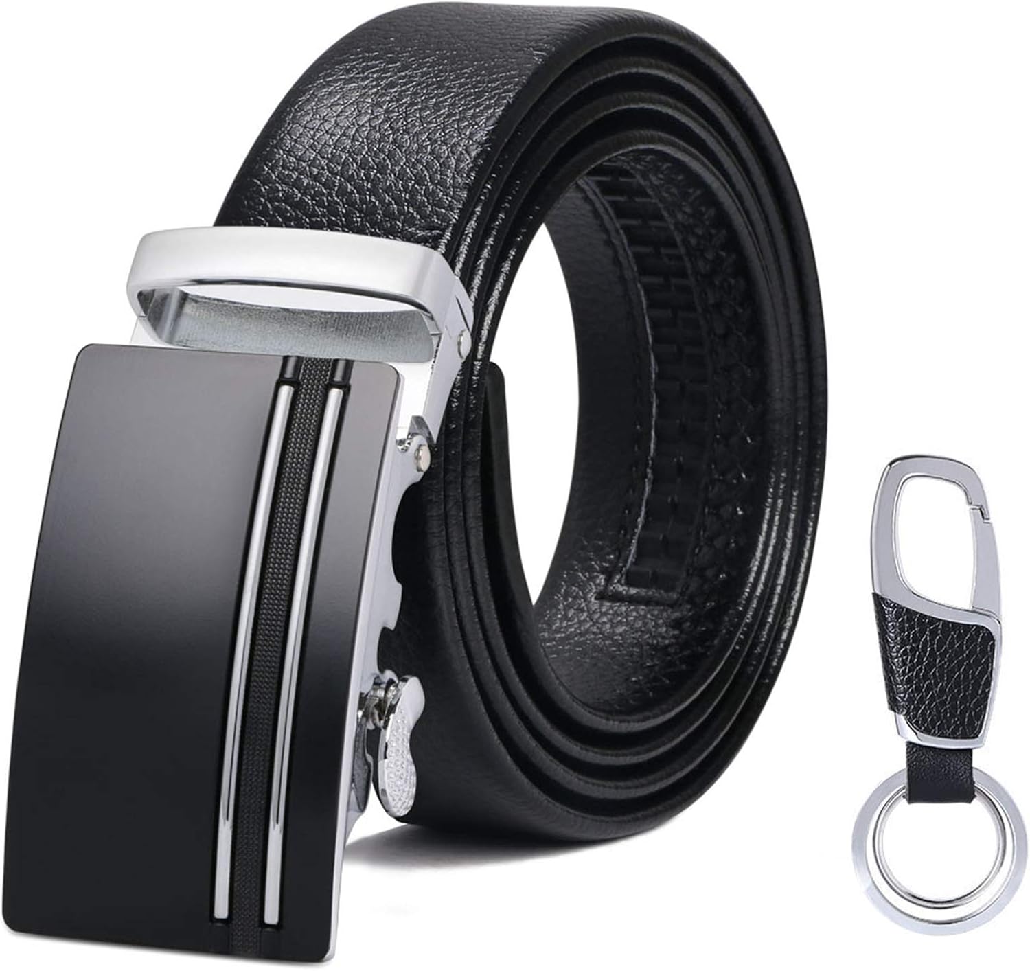 Flintronic Ceinture Homme en Cuir - Boucle automatique, 3,5 cm × 125 cm