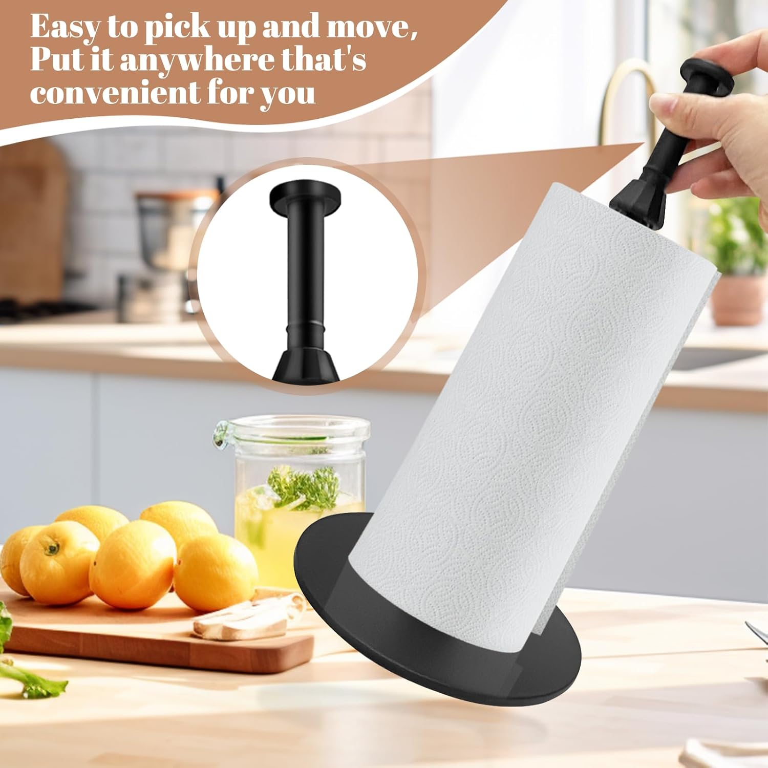 Detalle 2 de Uniqcovosa Paper Towel Holder — One-Handed Stand 🧻