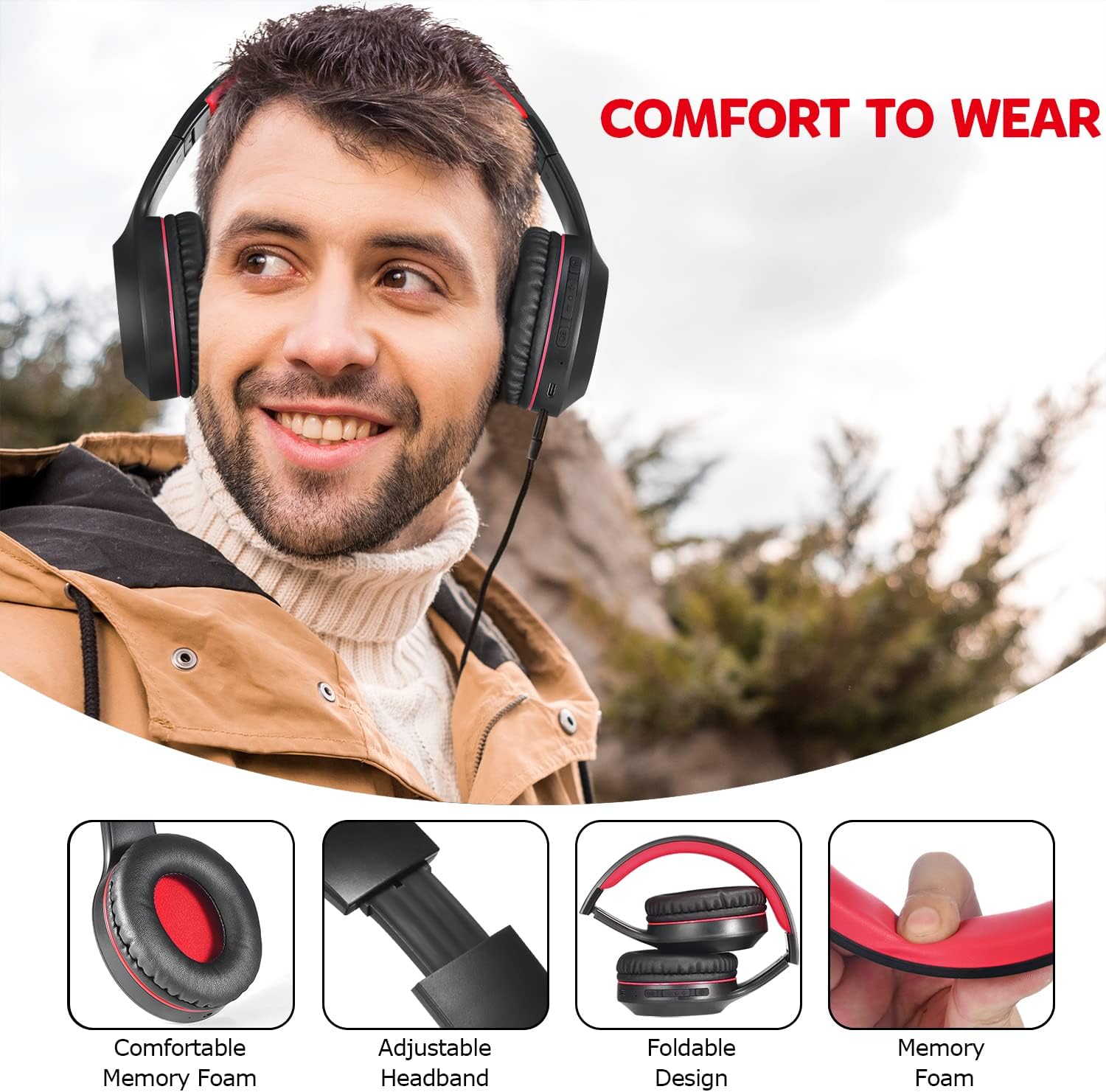 Detalle 2 de Rydohi Bluetooth Headphones Over Ear