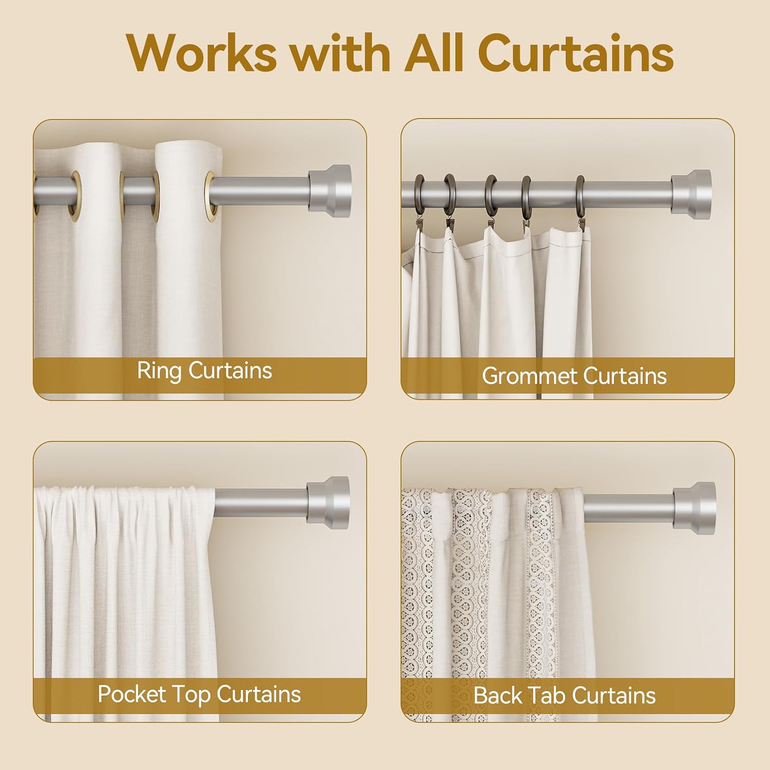 Detalle 2 de YaFex Curtain Rod 1-Inch