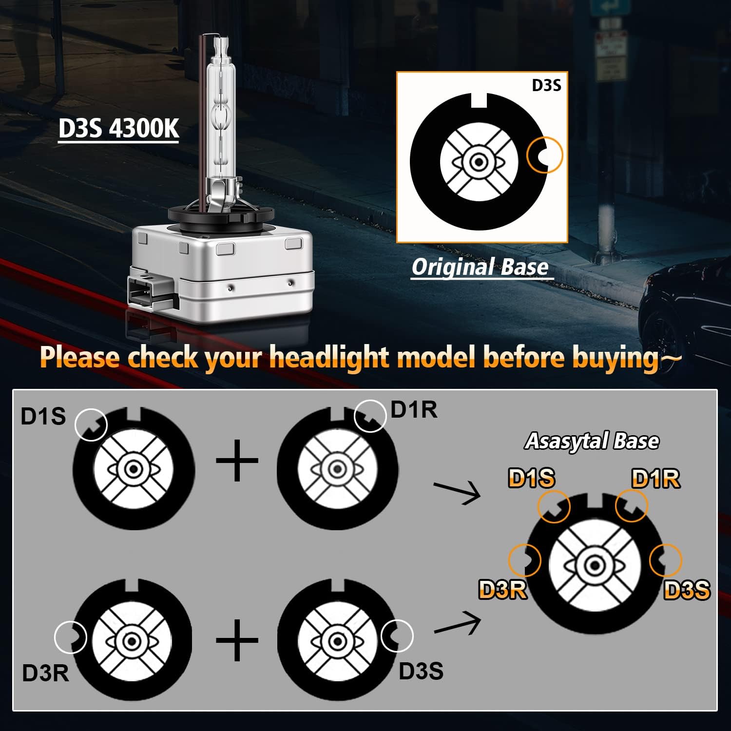 Thumbnail 3 de Asasytal D3S HID Xenon Light Bulbs 4300K – 2x35W 12V Plug-and-Play Replacement