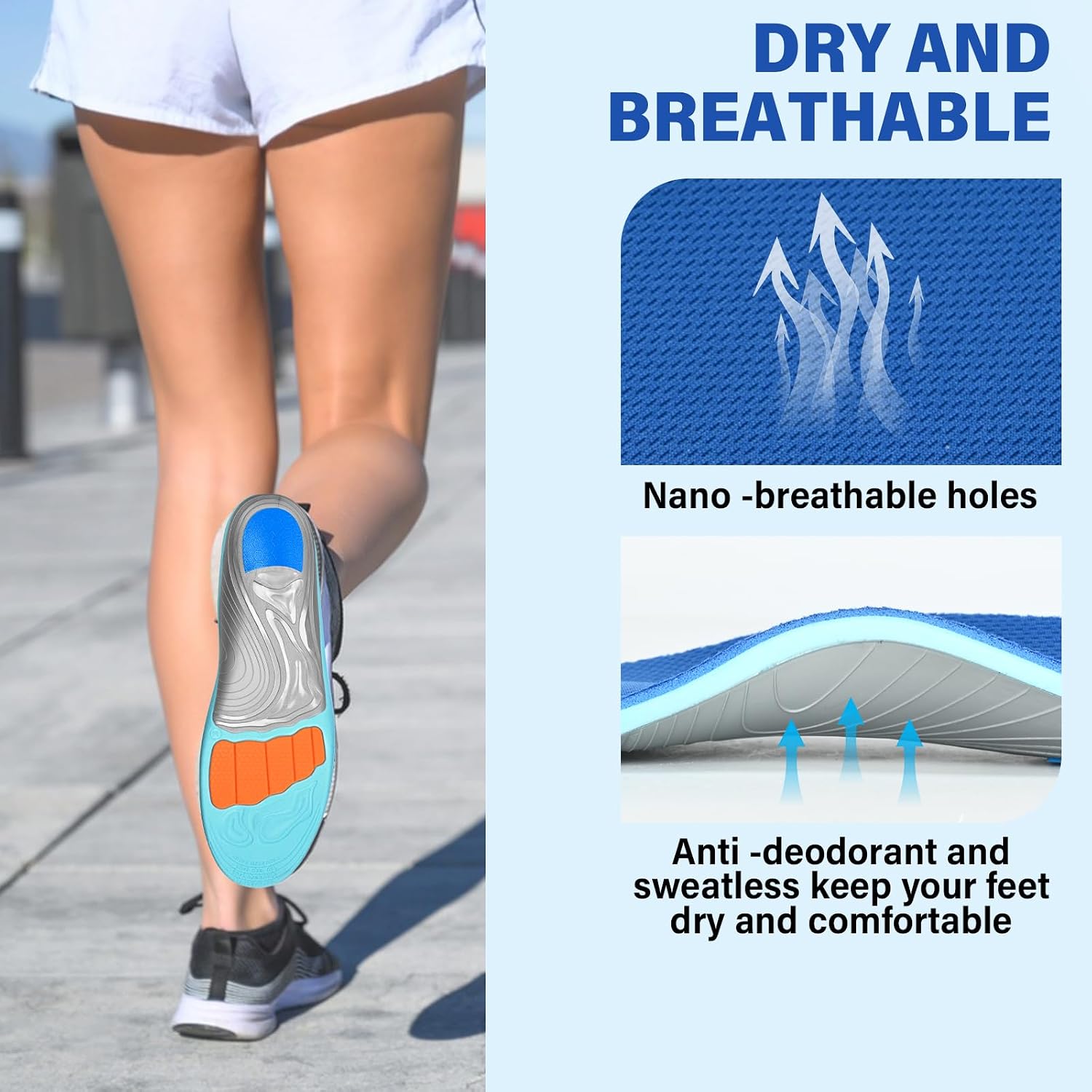 Detalle de ANNNDFOOT Plantar Fasciitis Insoles with Arch Support for Men & Women