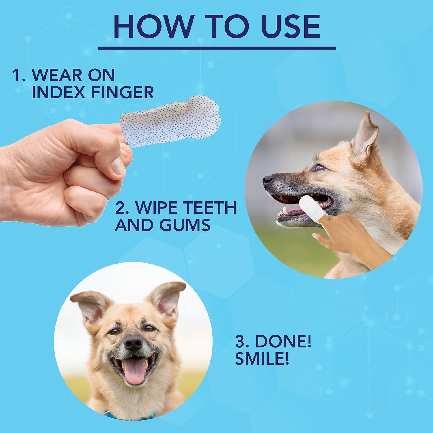 Thumbnail 6 de NOVEHA 50PCs Pets Dental Finger Wipes 50pcs