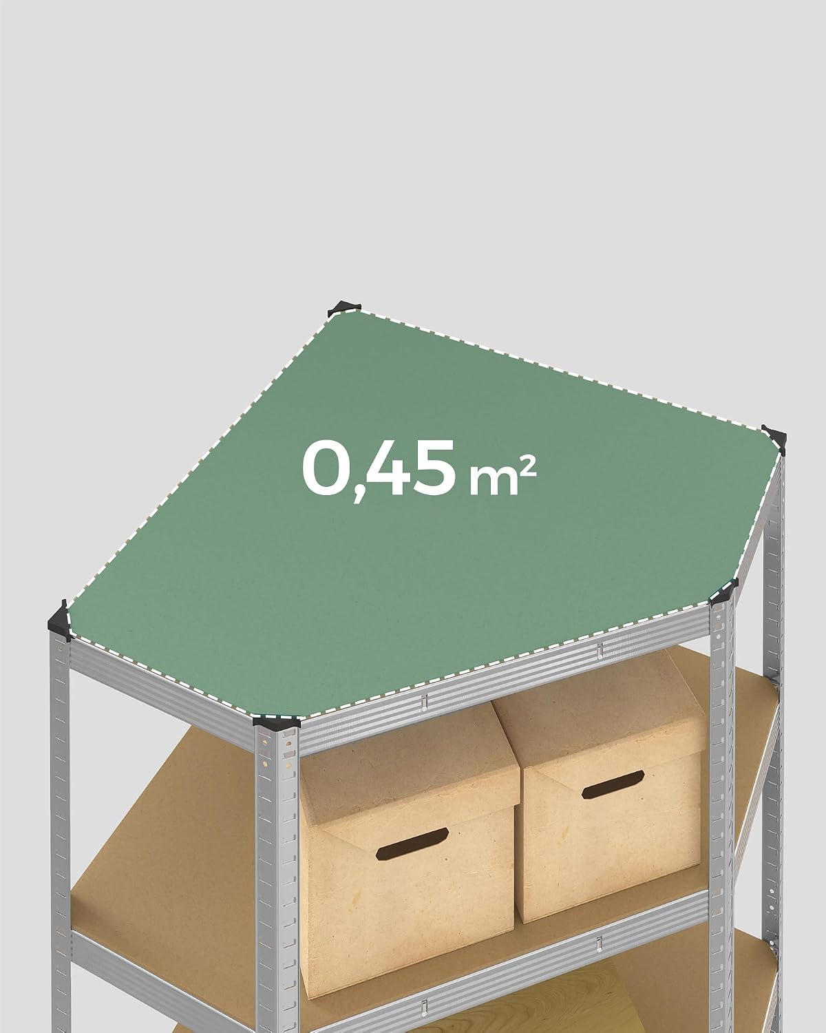 Detalle 1 de SONGMICS GLR080E01 hoekrek met 5 niveaus, staal en 875 kg draagvermogen