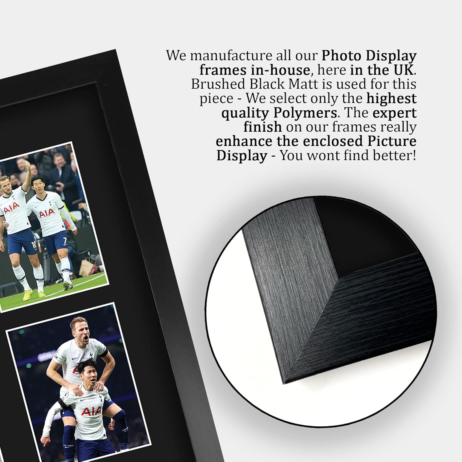 Thumbnail 5 de HWC Trading A3 Harry Kane & Heung-min Son framed signed-style memorabilia photograph display (Tottenham Hotspurs)