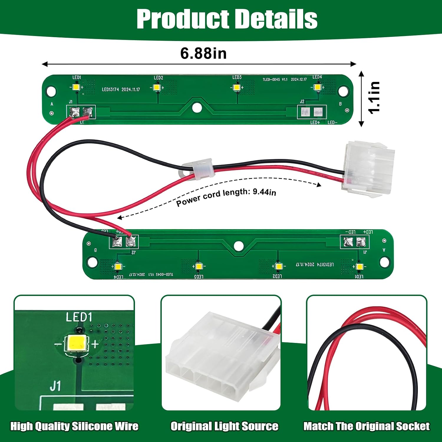 Thumbnail 2 de CCTP W11043011 Refrigerator LED Light Board, 2W 6000K PCB Replacement