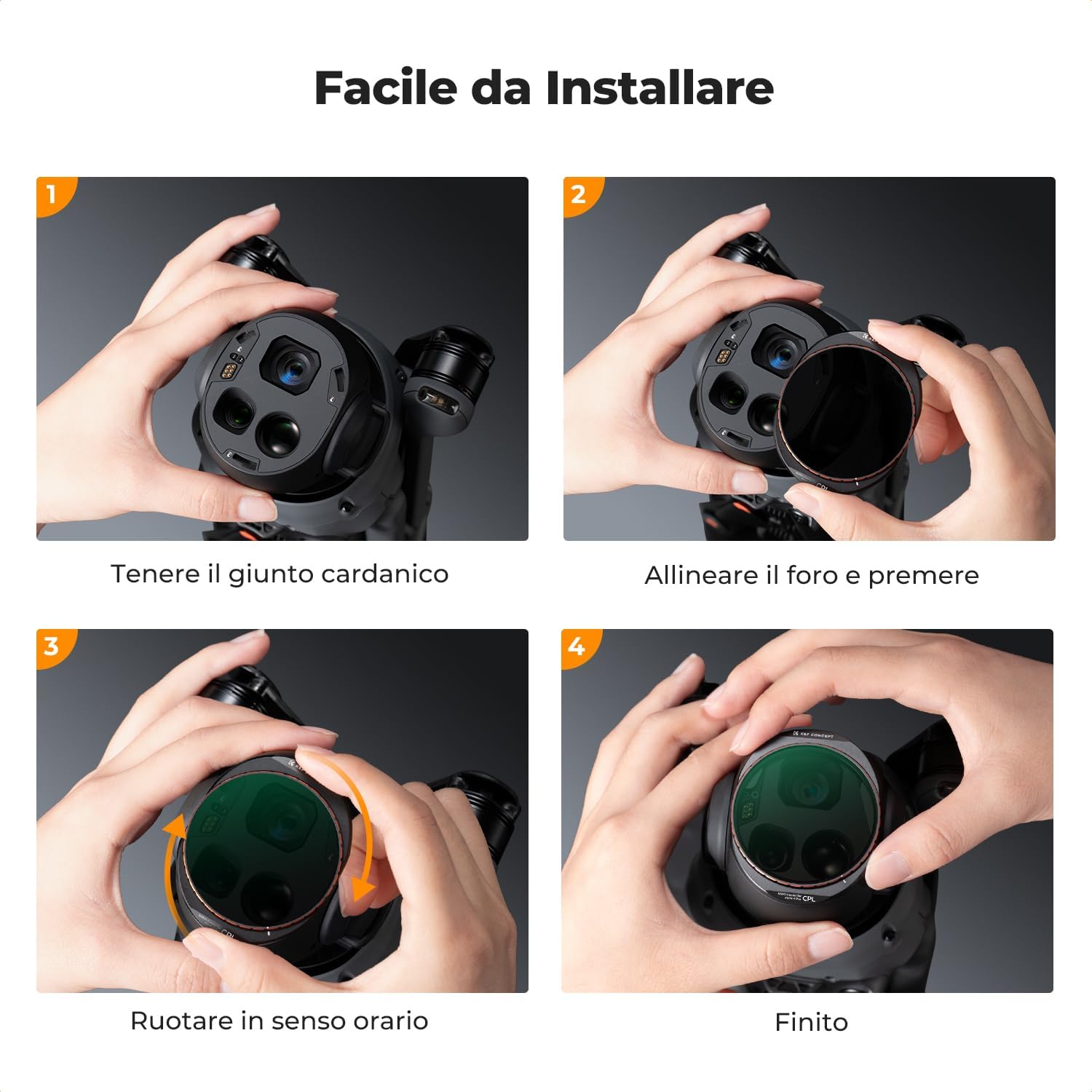 Thumbnail 6 de K&F CONCEPT Filtro Polarizzatore Circolare CPL per Mavic 4 Pro