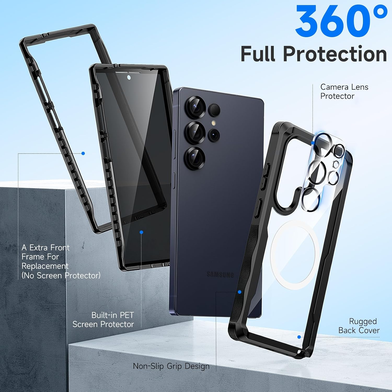 Detalle de seacosmo Magnetic Case for Samsung S25 Ultra 2-in-1