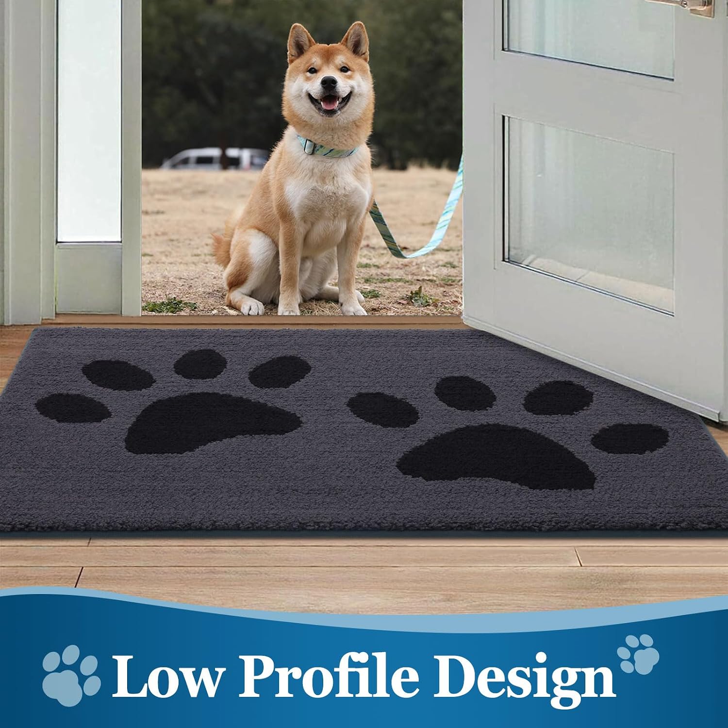 Detalle 2 de Buganda Dog Door Mat 48 x 30, Low-Profile Washable Indoor Mat