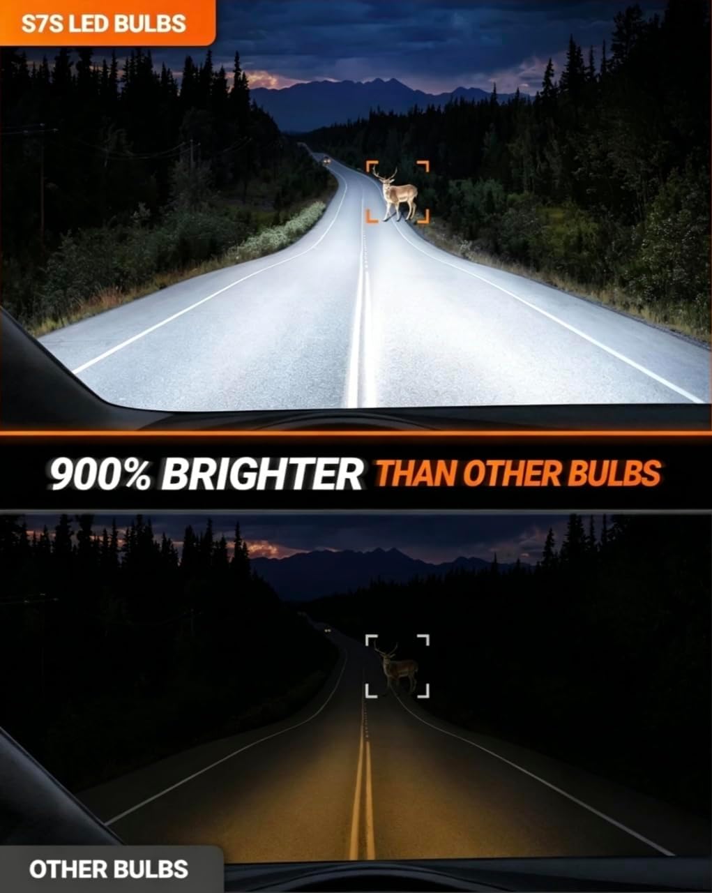 Thumbnail 1 de SEALIGHT H4 Bulb S7S Series: 60,000LM, 130W, 6500K with 25,000 RPM Cooling – Pack of 2