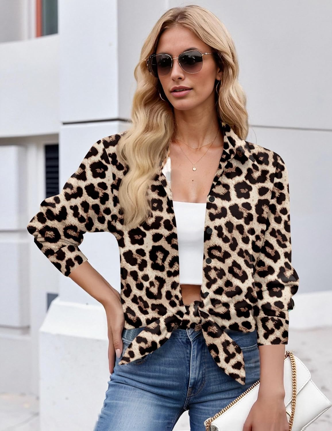 Thumbnail 3 de ZEAGOO Women's Button Down Shirt - Long Sleeve Floral Print Blouse for Business Casual