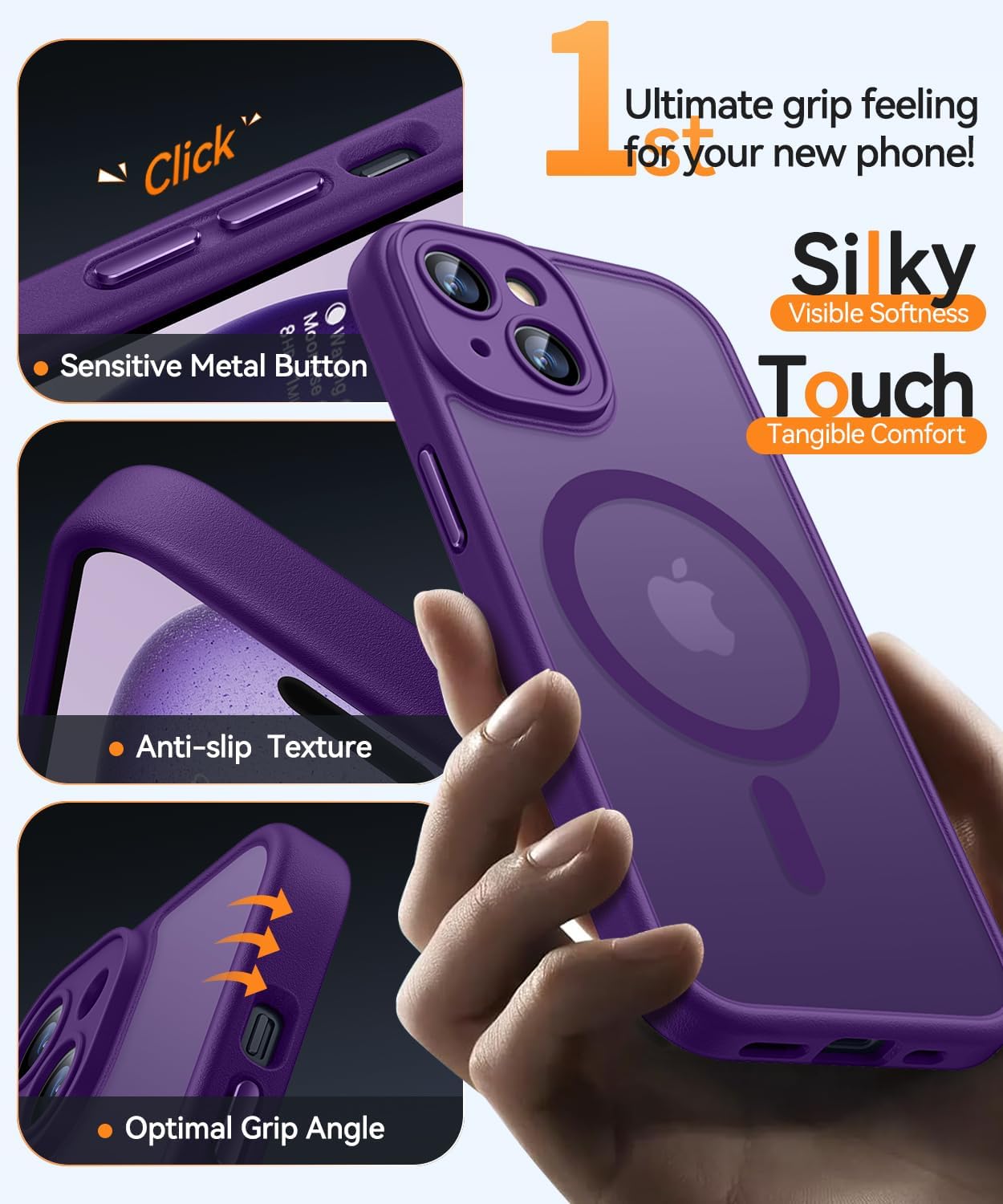 Thumbnail 4 de CANSHN Cover Magnetica per iPhone 15 Plus: protezione completa e stile opaco