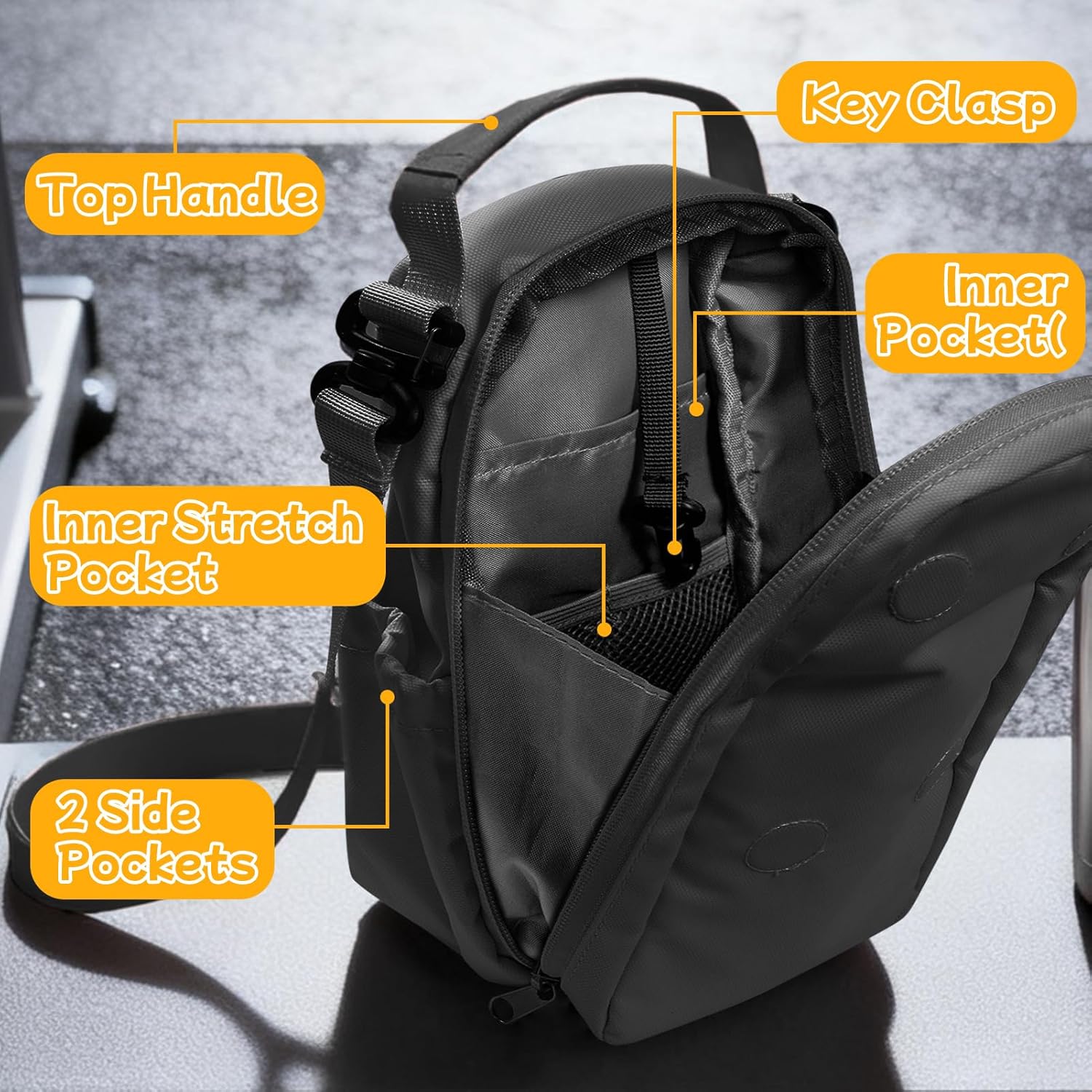 Thumbnail 5 de Magnetic Gym Bag Water Bottle Carrier with Adjustable Strap and Pockets