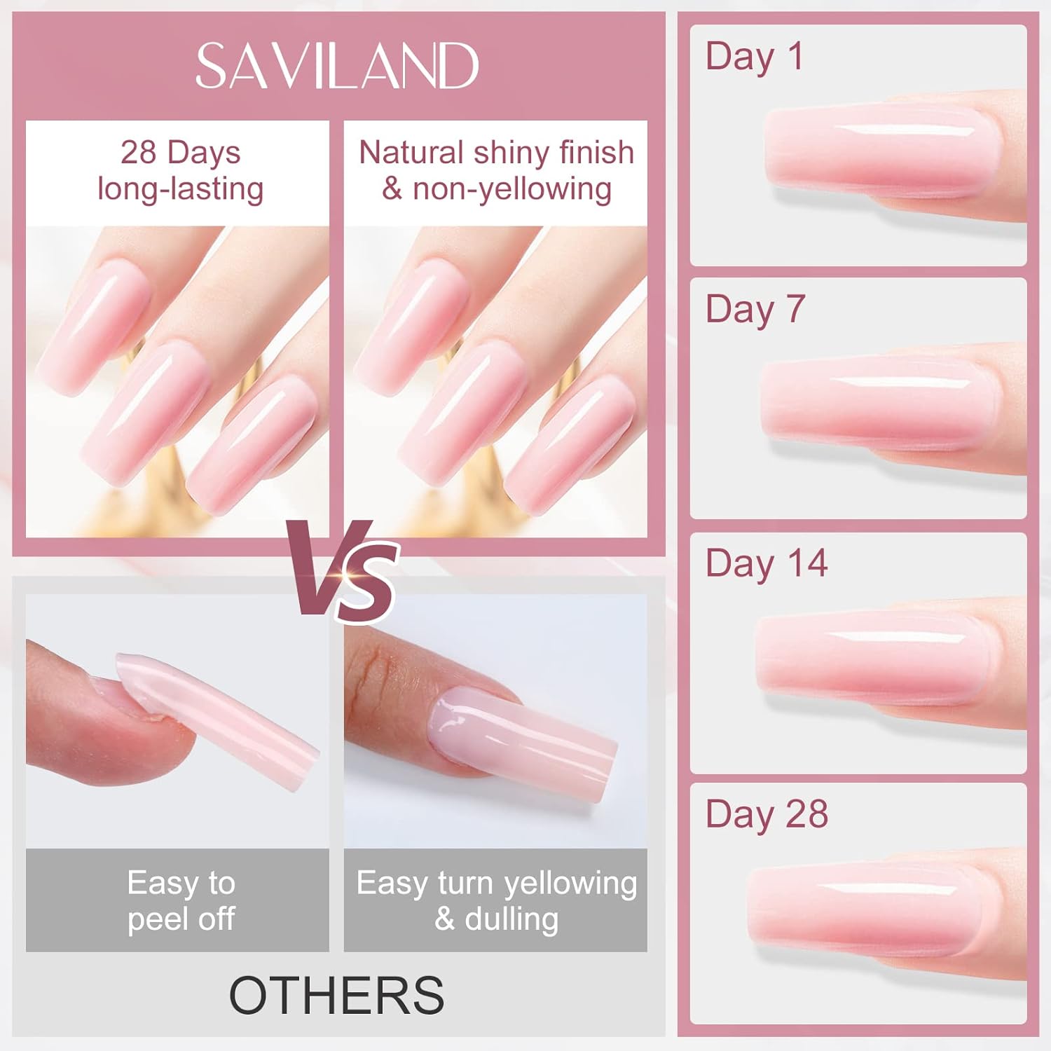 Detalle de Saviland Hellrosa Aufbaugel 100g 💅
