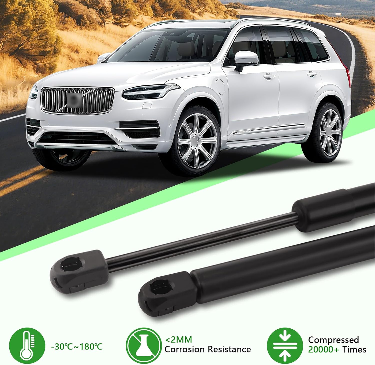 Detalle 2 de Koaudb 2X Front Bonnet Gas Struts for Volvo XC90 MK1 (2002–2014)