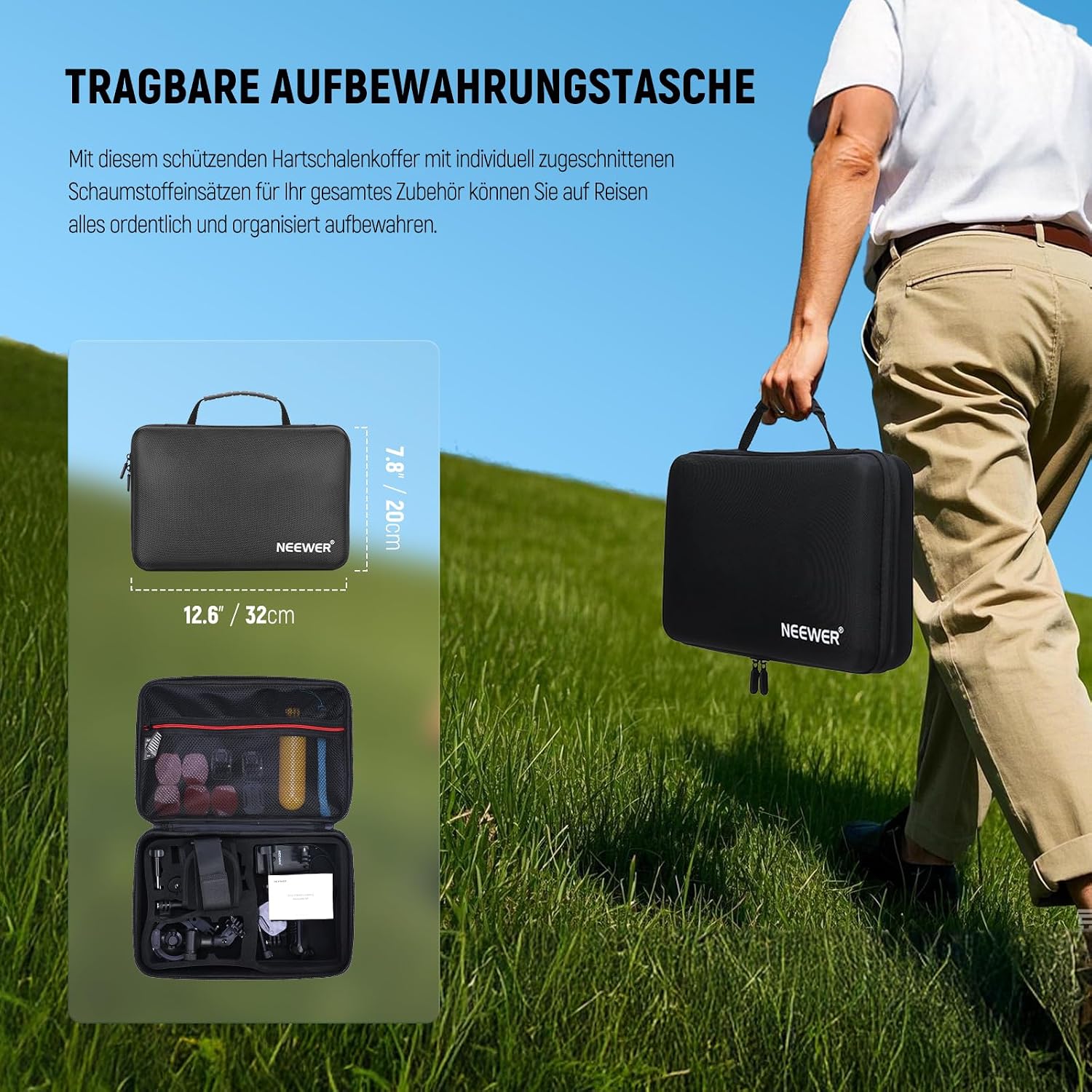 Detalle 2 de NEEWER „35 in 1“ Action Kamera Pro Zubehör-Set (GP-51) für DJI Osmo Action und GoPro