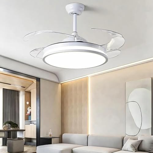 Thumbnail 6 de Ventilador de techo con luz LED 36W Blanco en 3 Temperaturas de Luz con Mando a Distancia -Motor DC Eficiente y Silencioso, 3 tonalidades, aspas desplegables retráctiles, 6 velocidades (F8808)