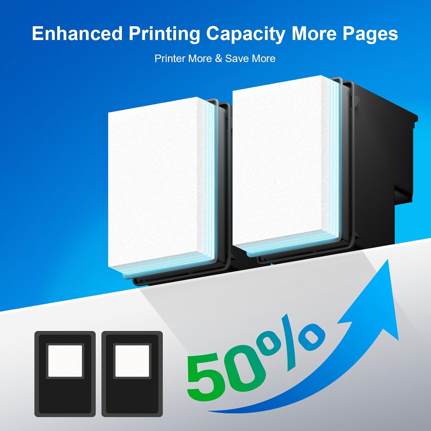 Detalle de NVN 68-2B 68XL Black Ink Cartridges, 2-Pack for Compatible HP Printers
