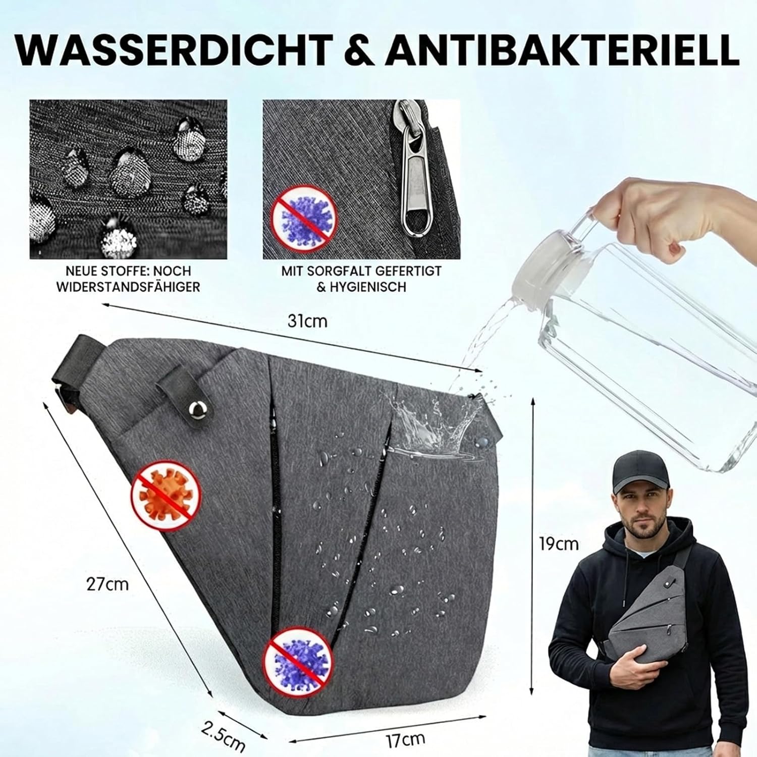 Thumbnail 5 de Reiteag Gipfelfreund Anti-Diebstahl-Tasche – sichere Umhängetasche mit Diebstahlschutz für Reisen