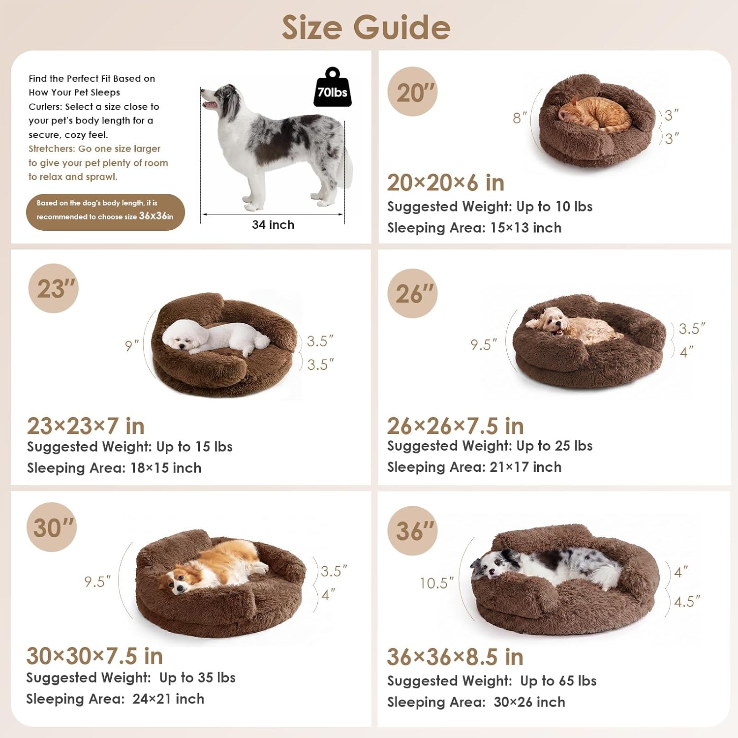 Thumbnail 2 de EHEYCIGA Donut Pet Bed, 20-Inch