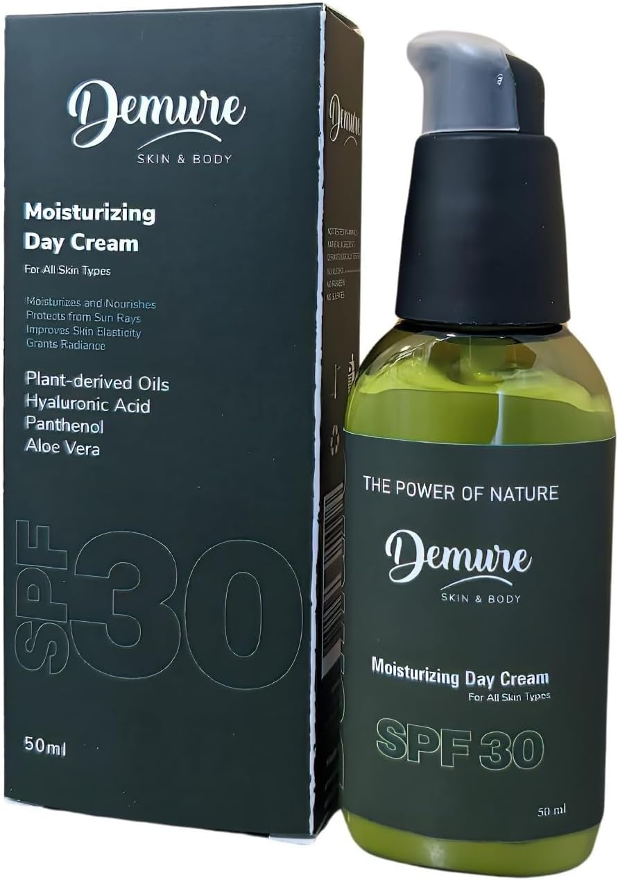 Detalle de Demure Day Cream SPF30 con Acido Ialuronico e Oli Vegetali – Idratazione quotidiana e protezione