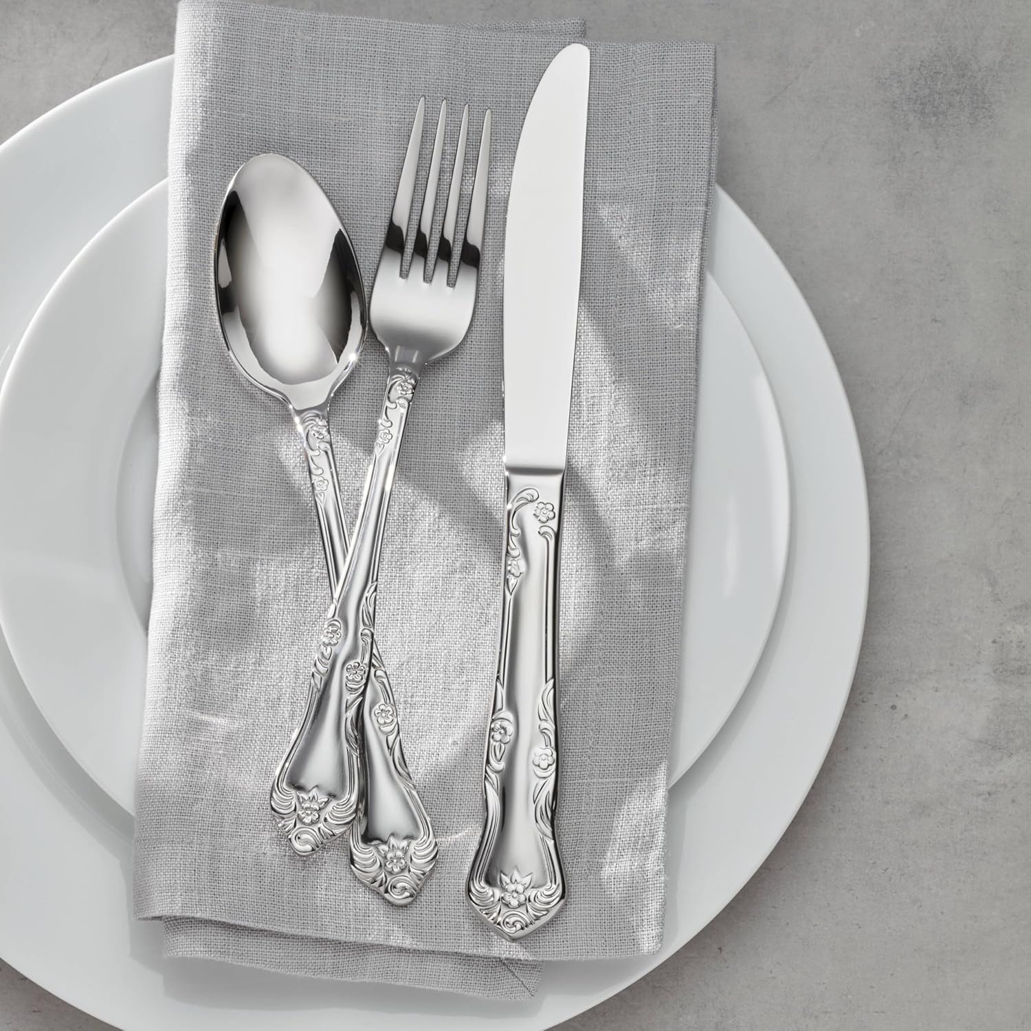 Thumbnail 4 de Oneida Azalea 45-Piece Flatware Set for 8 (18/0 Stainless) with Serving Utensils