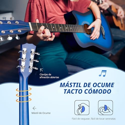 Detalle de CAHAYA Guitarra Acústica de 38 Pulgadas CY0354: kit completo para principiantes