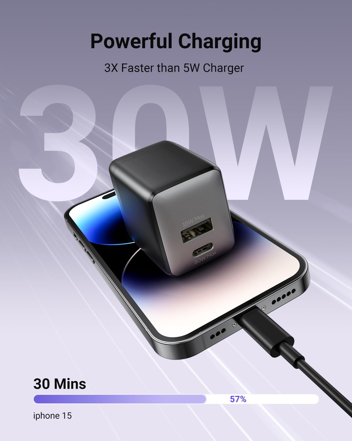 Detalle 2 de wegear 30W Dual-Port GaN Fast Charger
